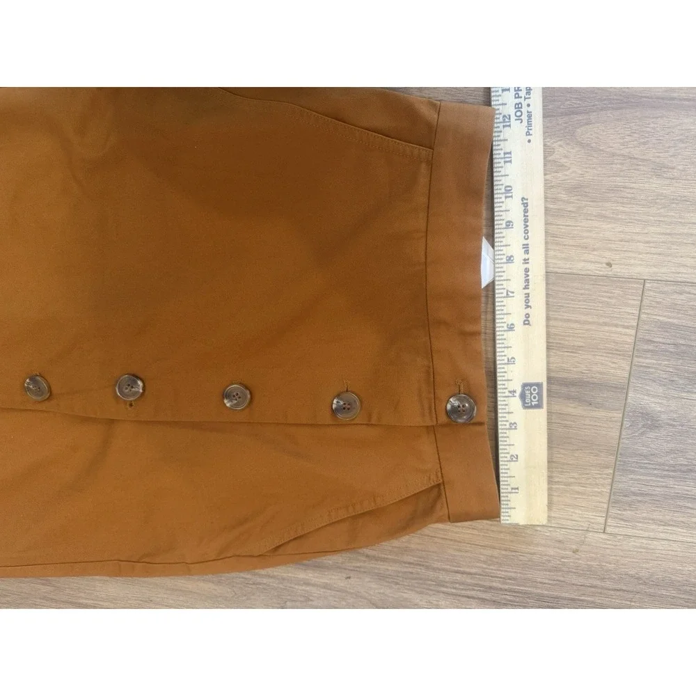 & OTHER STORIES Paris Atelier Women's Brown Button-Up Straight Midi‎ Skirt SZ 4